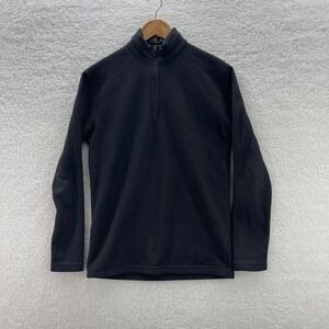 Eddie Bauer Jacket Mens Small Gray Grid Fleece 1/4 Zip Pullover Gorpcore Outdoor